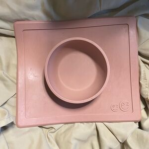 Pink Silicone Bowl and Mat
